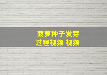 菠萝种子发芽过程视频 视频